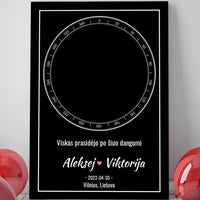 Personalizuotas žvaigždžių žemėlapis ant drobės  Drobe -  dovanokis.lt