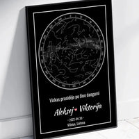 Personalizuotas žvaigždžių žemėlapis, plakatas su rėmeliu  Posteris(Plakatas) -  dovanokis.lt