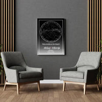 Personalizuotas žvaigždžių žemėlapis ant drobės  Drobe -  dovanokis.lt