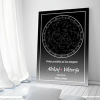 Personalizuotas žvaigždžių žemėlapis ant drobės  Drobe -  dovanokis.lt