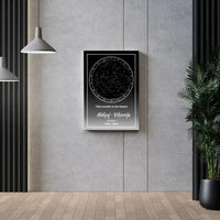 Personalizuotas žvaigždžių žemėlapis ant drobės  Drobe -  dovanokis.lt