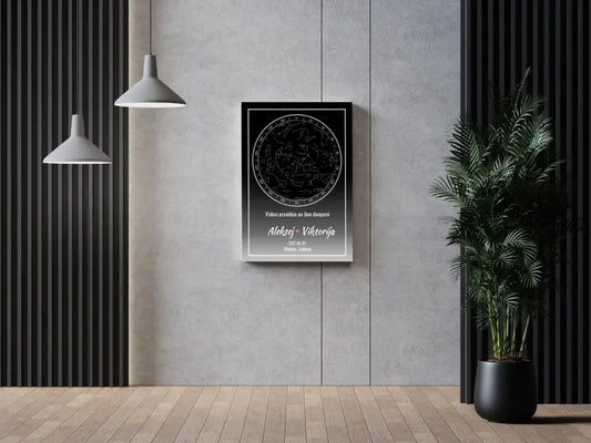 Personalizuotas žvaigždžių žemėlapis ant drobės  Drobe -  dovanokis.lt