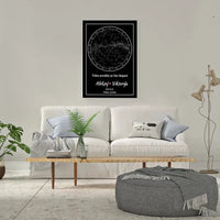 Personalizuotas žvaigždžių žemėlapis ant drobės  Drobe -  dovanokis.lt