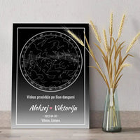 Personalizuotas žvaigždžių žemėlapis ant drobės  Drobe -  dovanokis.lt