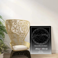 Personalizuotas žvaigždžių žemėlapis ant drobės  Drobe -  dovanokis.lt