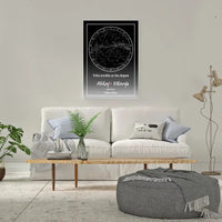 Personalizuotas žvaigždžių žemėlapis ant drobės  Drobe -  dovanokis.lt