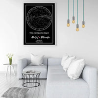 Personalizuotas žvaigždžių žemėlapis, plakatas su rėmeliu  Posteris(Plakatas) -  dovanokis.lt