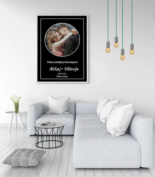 Personalizuotas žvaigždžių žemėlapis, plakatas su rėmeliu  Posteris(Plakatas) -  dovanokis.lt