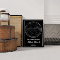 Personalizuotas žvaigždžių žemėlapis ant drobės  Drobe -  dovanokis.lt