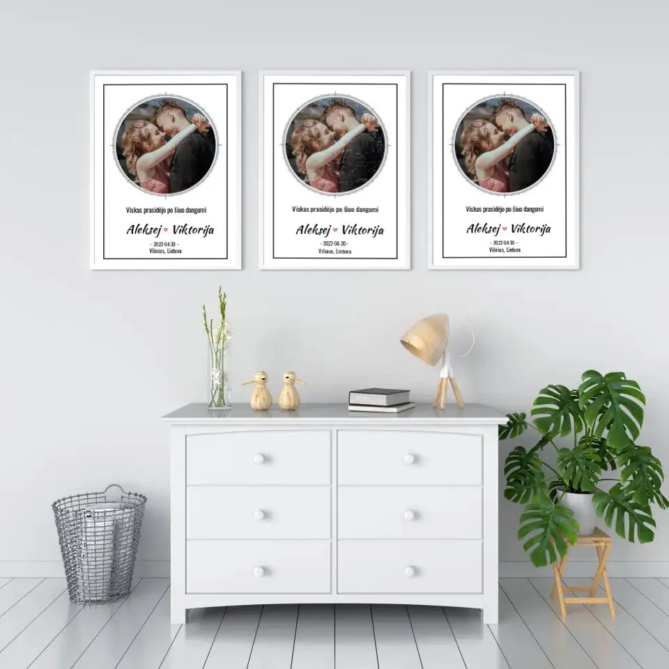 Personalizuotas žvaigždžių žemėlapis, plakatas su rėmeliu  Posteris(Plakatas) -  dovanokis.lt