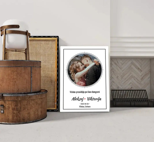 Personalizuotas žvaigždžių žemėlapis ant drobės  Drobe -  dovanokis.lt