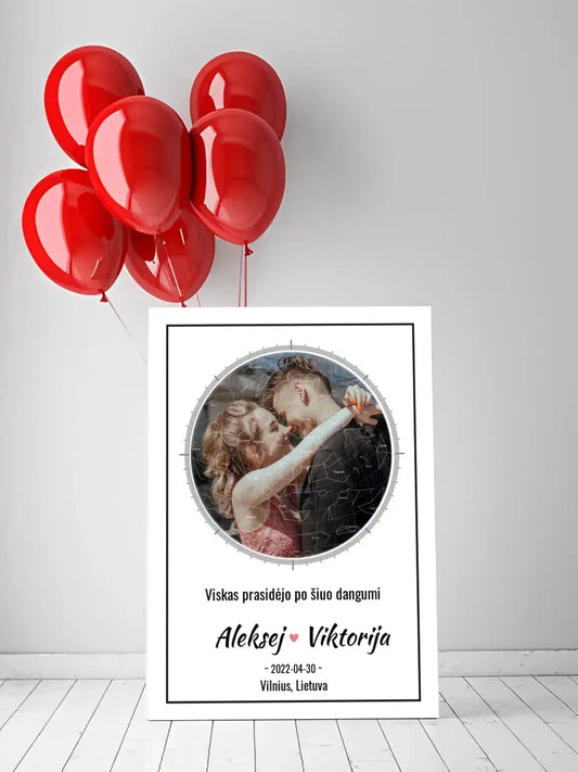 Personalizuotas žvaigždžių žemėlapis ant drobės  Drobe -  dovanokis.lt