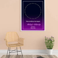 Personalizuotas žvaigždžių žemėlapis, plakatas su rėmeliu  Posteris(Plakatas) -  dovanokis.lt