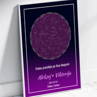 Personalizuotas žvaigždžių žemėlapis, plakatas su rėmeliu  Posteris(Plakatas) -  dovanokis.lt