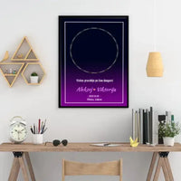 Personalizuotas žvaigždžių žemėlapis, plakatas su rėmeliu  Posteris(Plakatas) -  dovanokis.lt