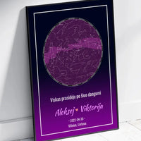 Personalizuotas žvaigždžių žemėlapis, plakatas su rėmeliu  Posteris(Plakatas) -  dovanokis.lt