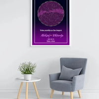 Personalizuotas žvaigždžių žemėlapis, plakatas su rėmeliu  Posteris(Plakatas) -  dovanokis.lt