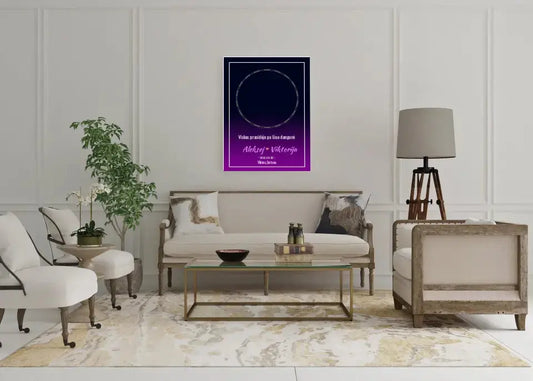 Personalizuotas žvaigždžių žemėlapis ant drobės  Drobe -  dovanokis.lt