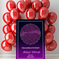 Personalizuotas žvaigždžių žemėlapis ant drobės  Drobe -  dovanokis.lt