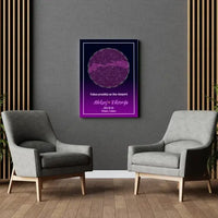 Personalizuotas žvaigždžių žemėlapis ant drobės  Drobe -  dovanokis.lt