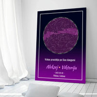 Personalizuotas žvaigždžių žemėlapis ant drobės  Drobe -  dovanokis.lt