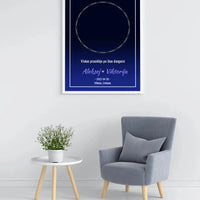 Personalizuotas žvaigždžių žemėlapis, plakatas su rėmeliu  Posteris(Plakatas) -  dovanokis.lt