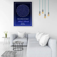 Personalizuotas žvaigždžių žemėlapis, plakatas su rėmeliu  Posteris(Plakatas) -  dovanokis.lt