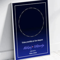 Personalizuotas žvaigždžių žemėlapis, plakatas su rėmeliu  Posteris(Plakatas) -  dovanokis.lt