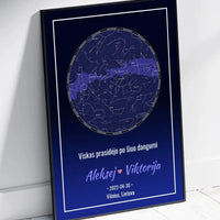 Personalizuotas žvaigždžių žemėlapis, plakatas su rėmeliu  Posteris(Plakatas) -  dovanokis.lt