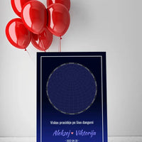 Personalizuotas žvaigždžių žemėlapis ant drobės  Drobe -  dovanokis.lt