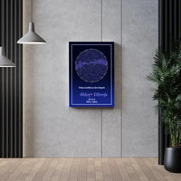 Personalizuotas žvaigždžių žemėlapis ant drobės  Drobe -  dovanokis.lt