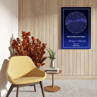 Personalizuotas žvaigždžių žemėlapis ant drobės  Drobe -  dovanokis.lt