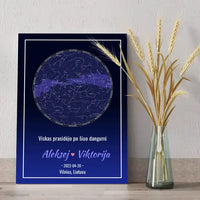 Personalizuotas žvaigždžių žemėlapis ant drobės  Drobe -  dovanokis.lt