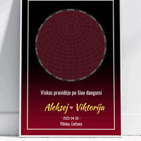 Personalizuotas žvaigždžių žemėlapis, plakatas su rėmeliu  Posteris(Plakatas) -  dovanokis.lt