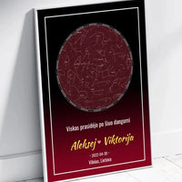 Personalizuotas žvaigždžių žemėlapis, plakatas su rėmeliu  Posteris(Plakatas) -  dovanokis.lt