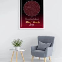 Personalizuotas žvaigždžių žemėlapis, plakatas su rėmeliu  Posteris(Plakatas) -  dovanokis.lt
