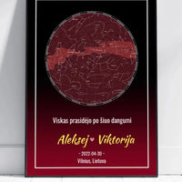 Personalizuotas žvaigždžių žemėlapis, plakatas su rėmeliu  Posteris(Plakatas) -  dovanokis.lt