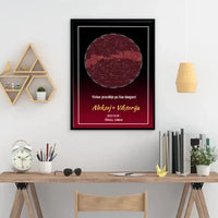 Personalizuotas žvaigždžių žemėlapis, plakatas su rėmeliu  Posteris(Plakatas) -  dovanokis.lt