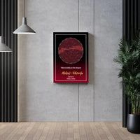 Personalizuotas žvaigždžių žemėlapis ant drobės  Drobe -  dovanokis.lt