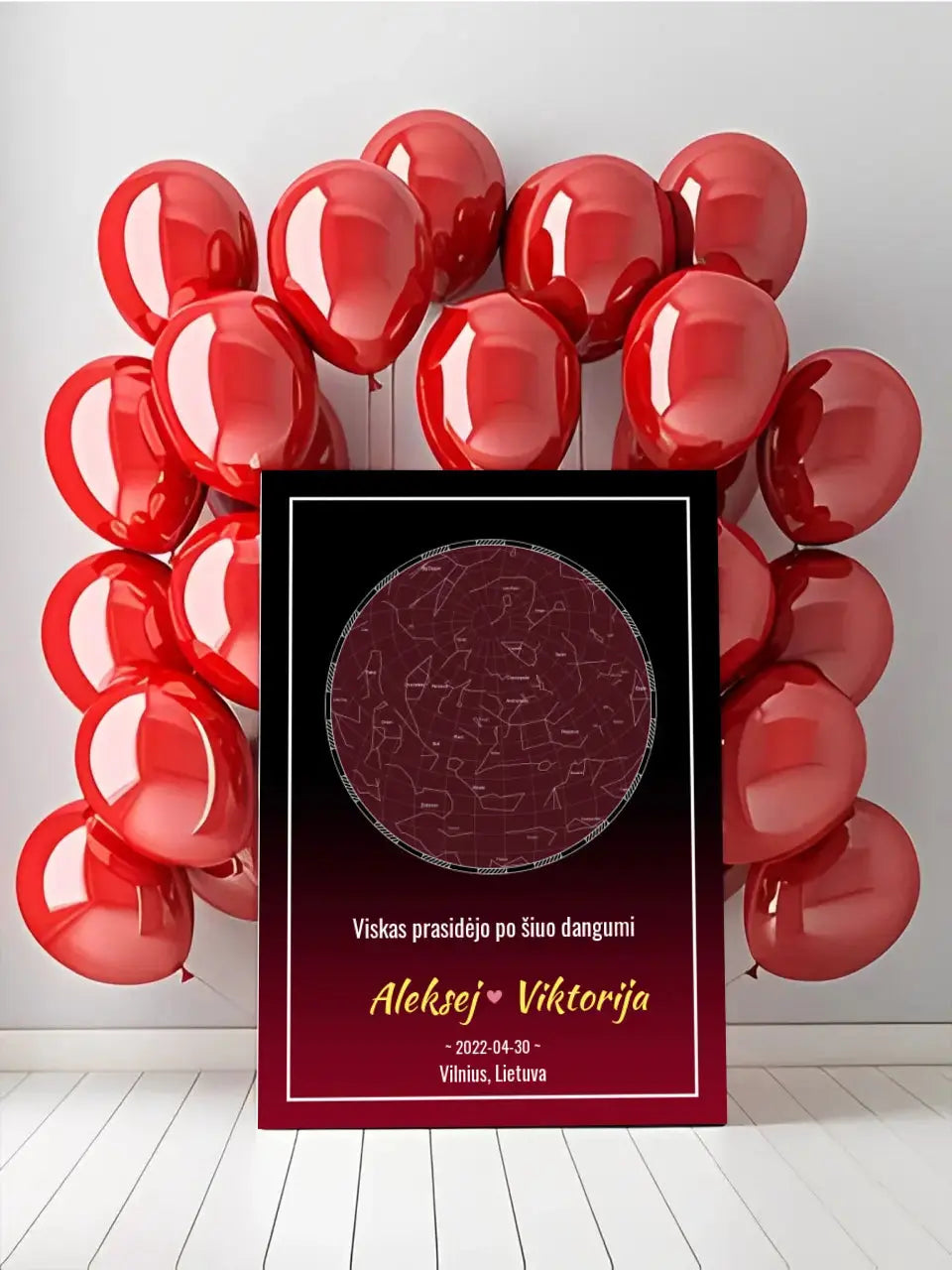 Personalizuotas žvaigždžių žemėlapis ant drobės  Drobe -  dovanokis.lt