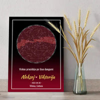 Personalizuotas žvaigždžių žemėlapis ant drobės  Drobe -  dovanokis.lt