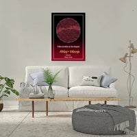 Personalizuotas žvaigždžių žemėlapis ant drobės  Drobe -  dovanokis.lt