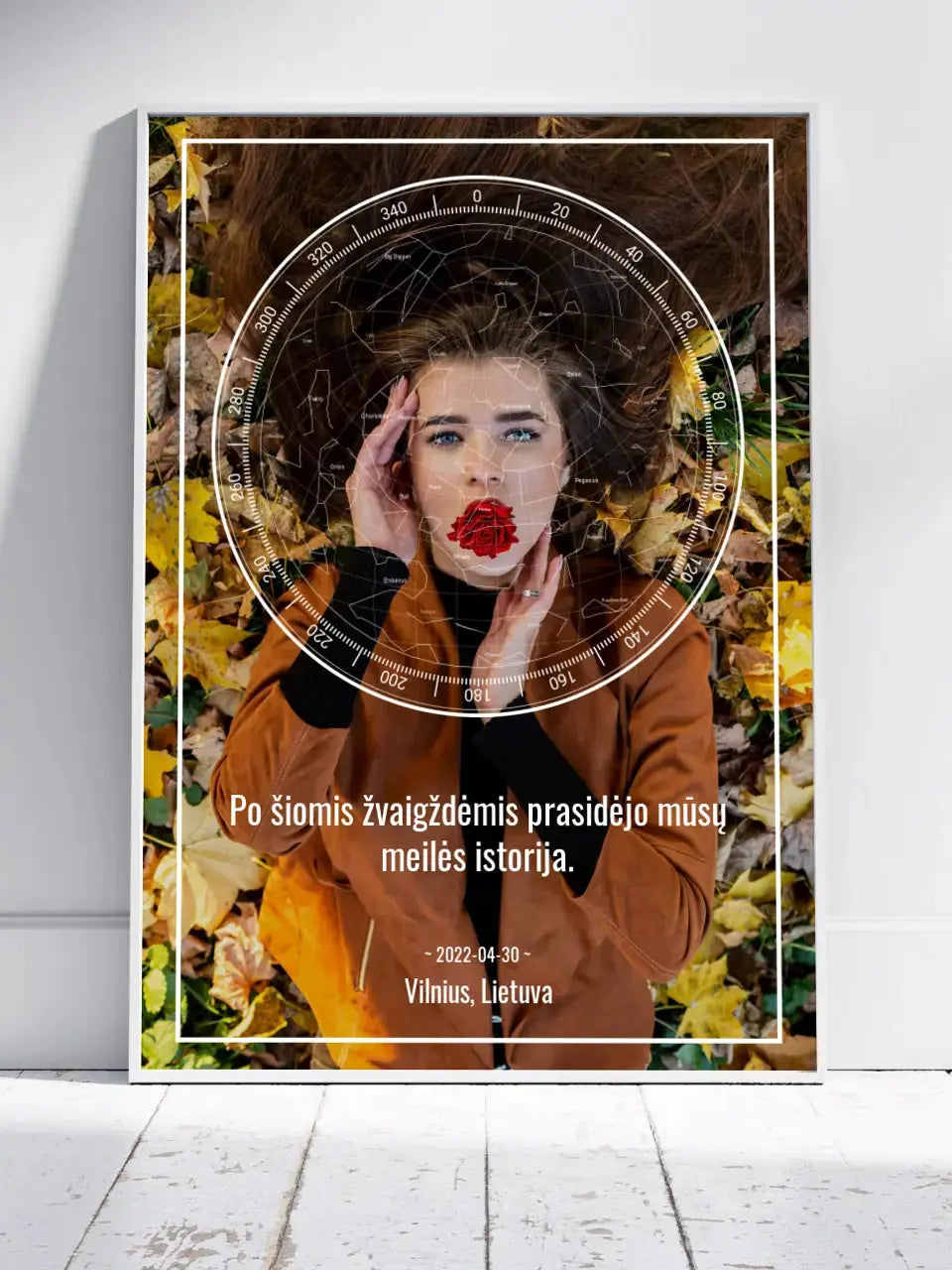 Personalizuotas žvaigždžių žemėlapis, plakatas su rėmeliu  Posteris(Plakatas) -  dovanokis.lt