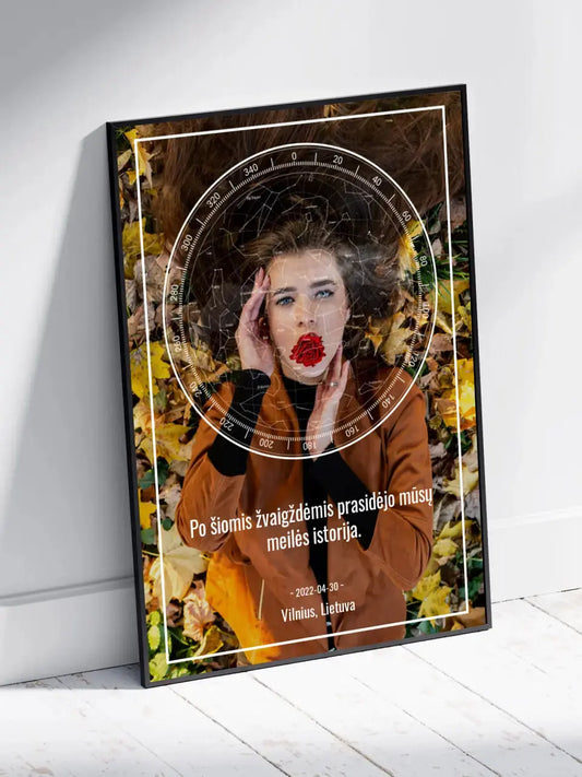 Personalizuotas žvaigždžių žemėlapis, plakatas su rėmeliu  Posteris(Plakatas) -  dovanokis.lt