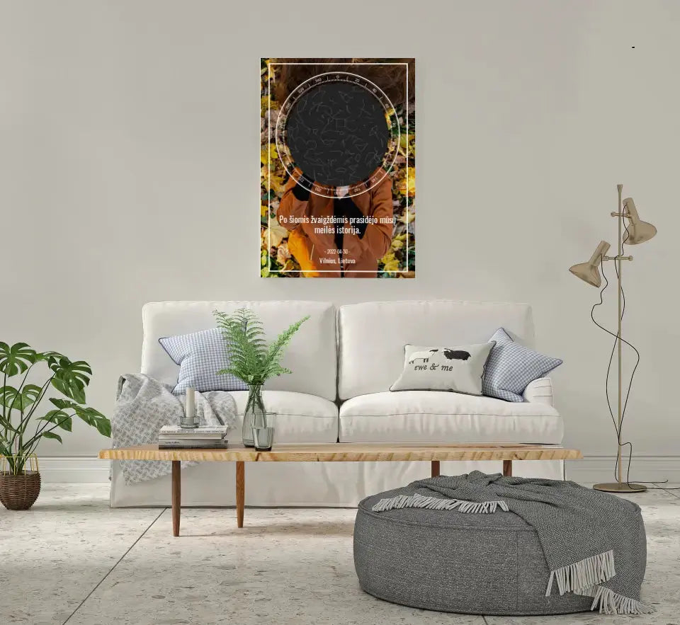 Personalizuotas žvaigždžių žemėlapis ant drobės  Drobe -  dovanokis.lt