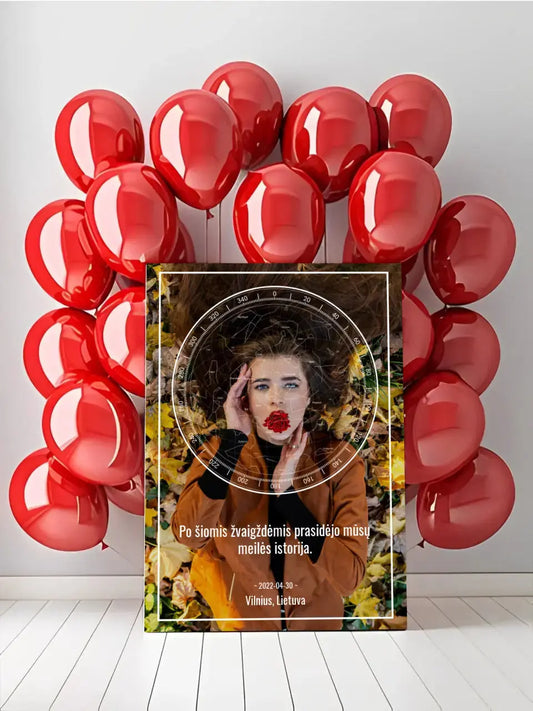 Personalizuotas žvaigždžių žemėlapis ant drobės  Drobe -  dovanokis.lt