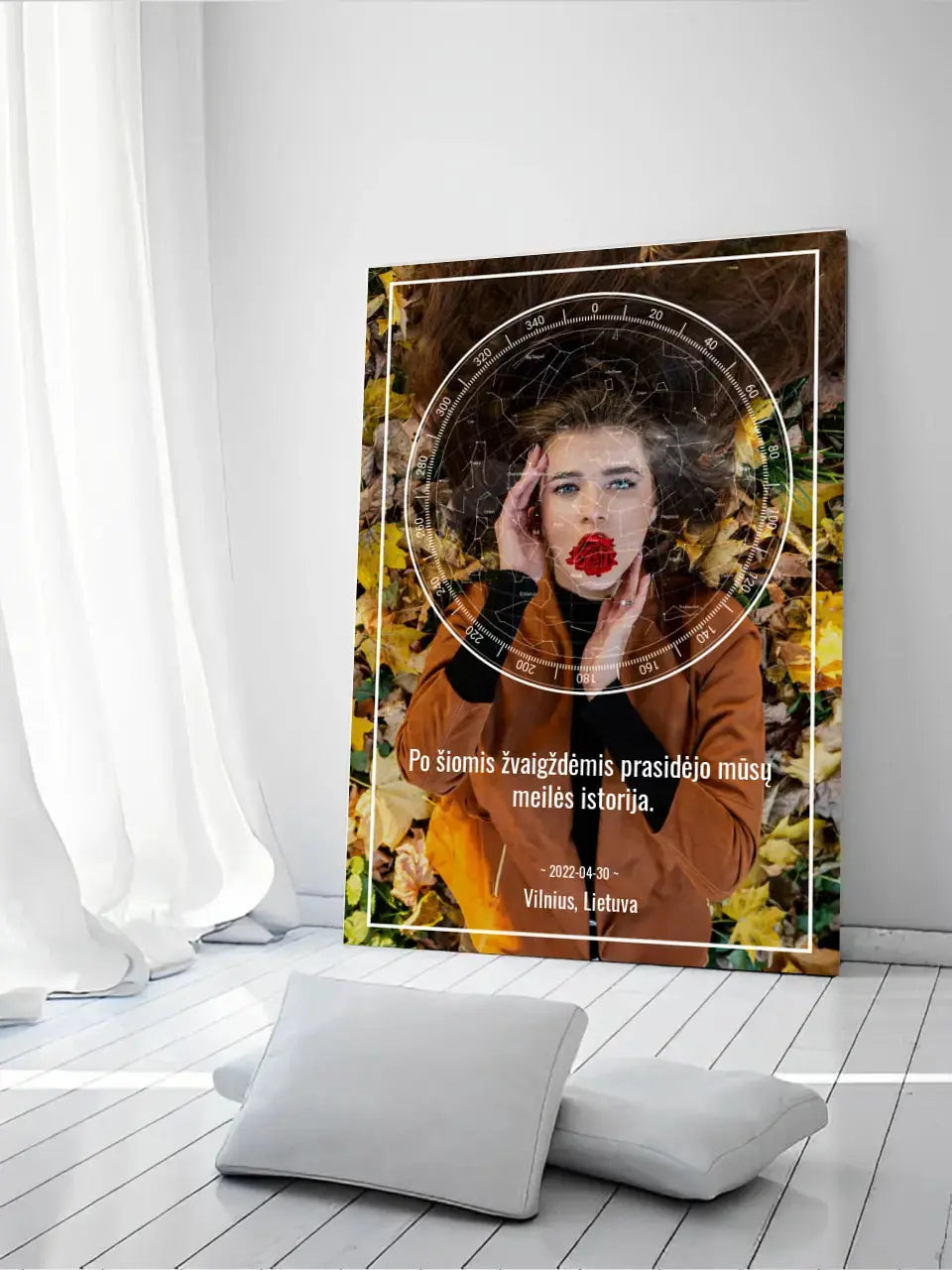 Personalizuotas žvaigždžių žemėlapis ant drobės  Drobe -  dovanokis.lt