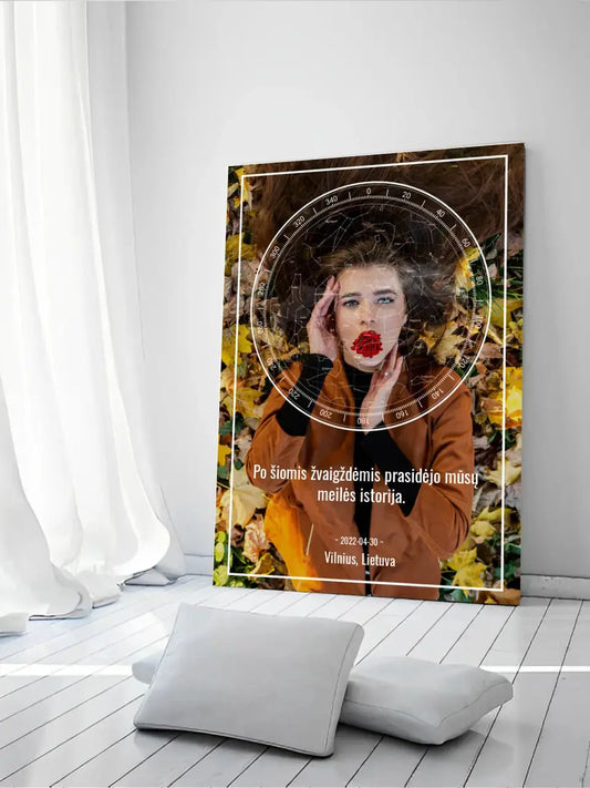 Personalizuotas žvaigždžių žemėlapis ant drobės  Drobe -  dovanokis.lt