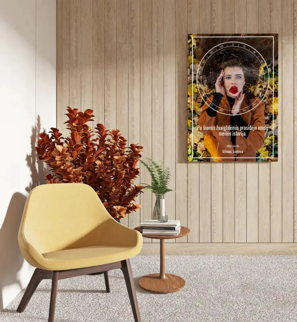 Personalizuotas žvaigždžių žemėlapis ant drobės  Drobe -  dovanokis.lt