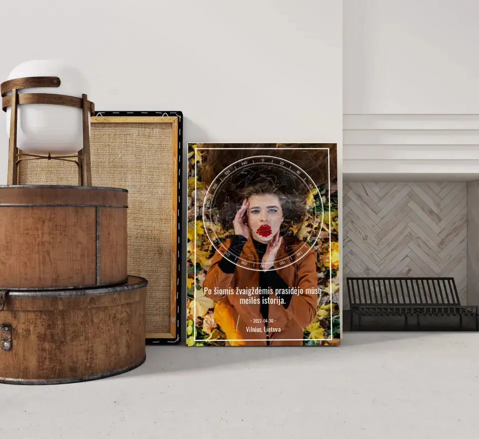 Personalizuotas žvaigždžių žemėlapis ant drobės  Drobe -  dovanokis.lt